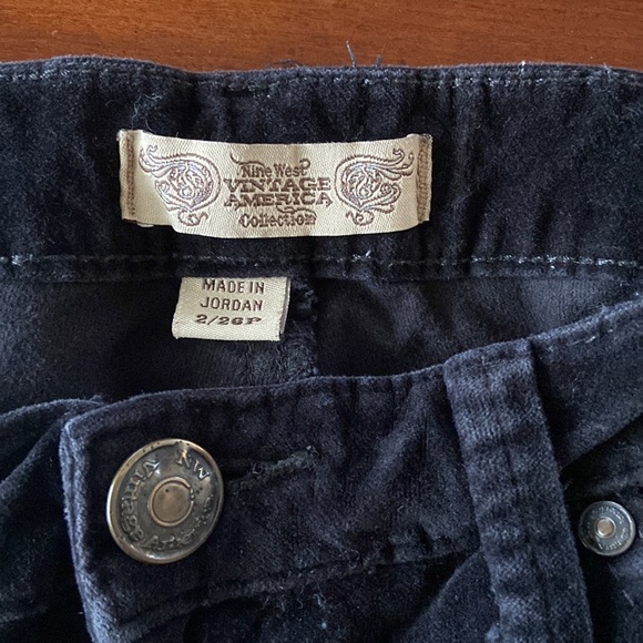 Black Velvet Petite Pants - Picture 3 of 5